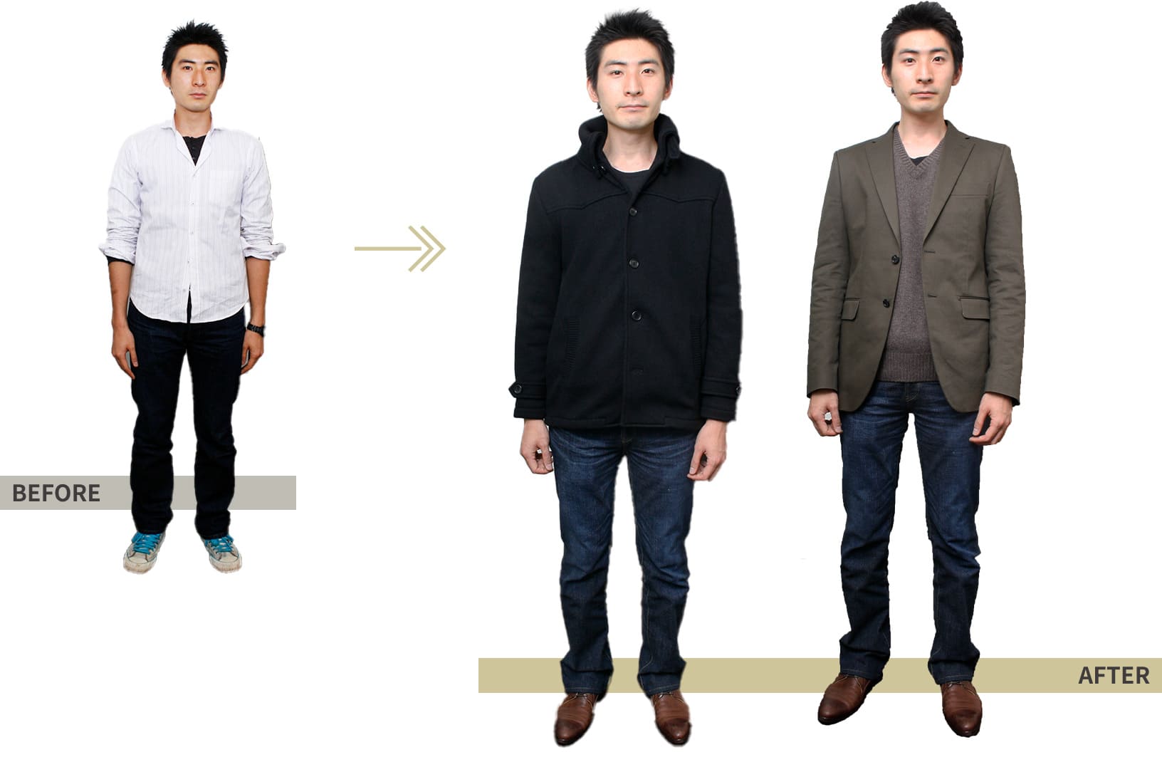 BEFORE→AFTER