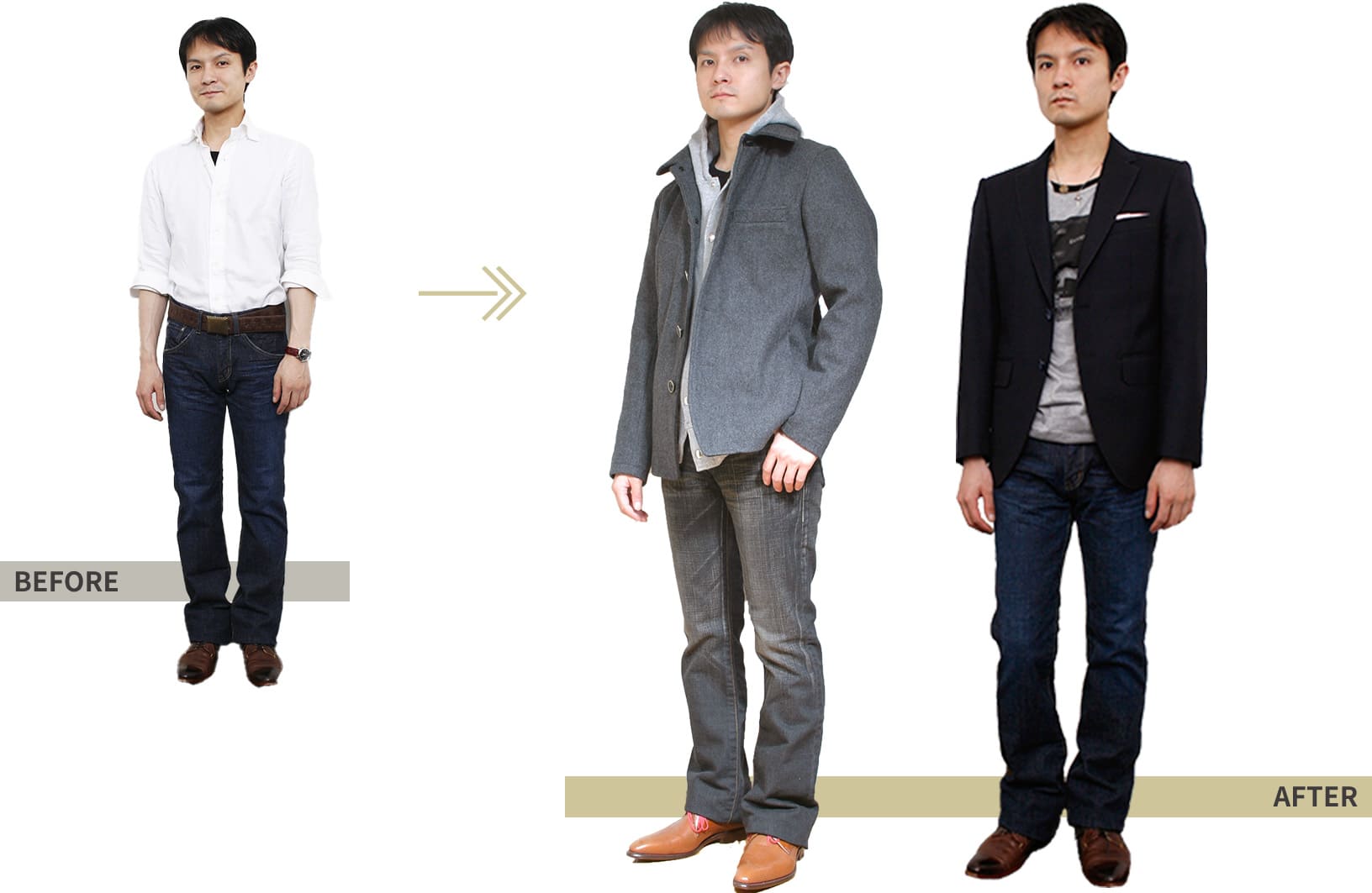 BEFORE→AFTER
