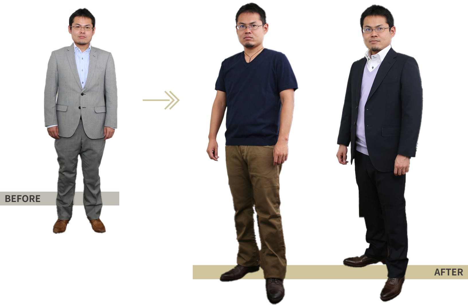 BEFORE→AFTER
