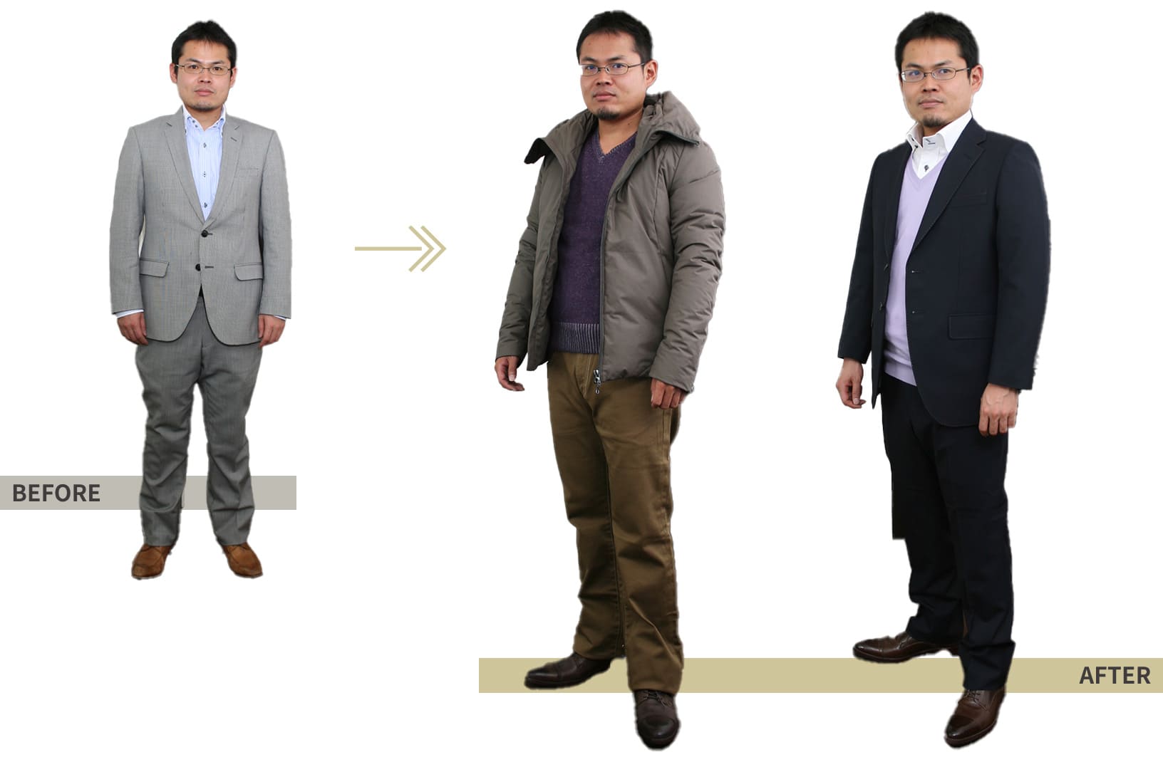 BEFORE→AFTER