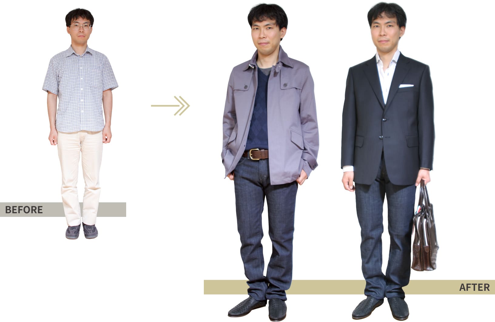 BEFORE→AFTER