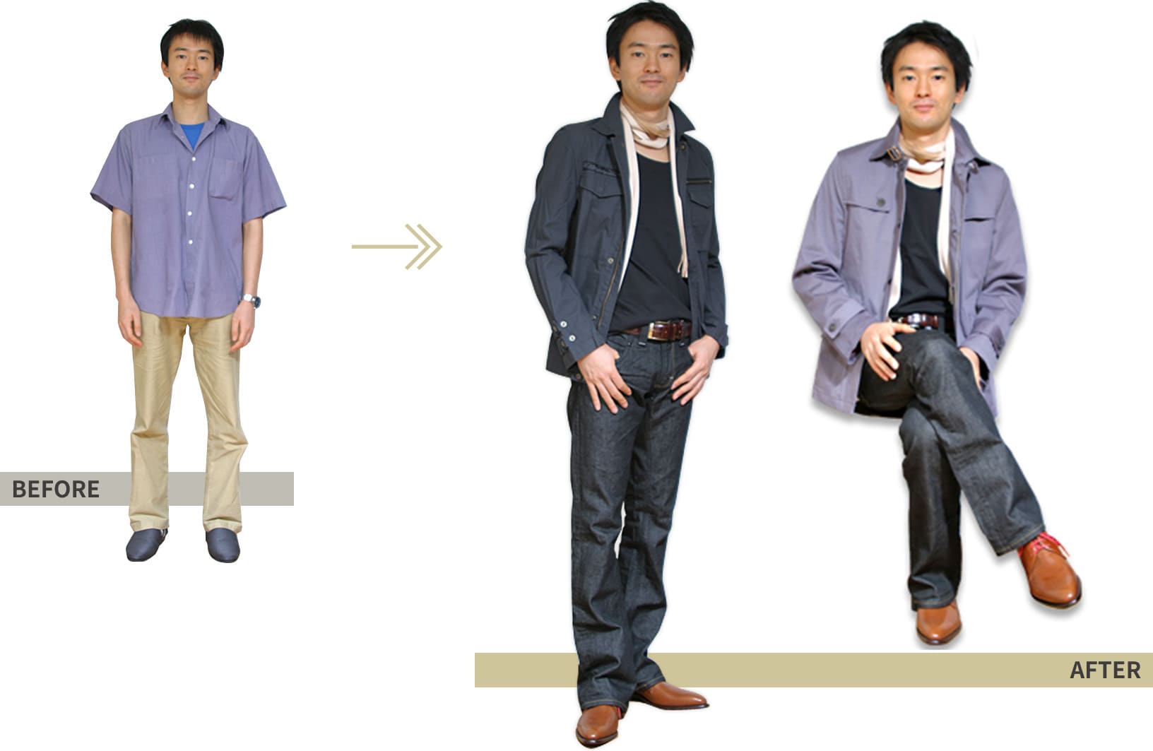BEFORE→AFTER