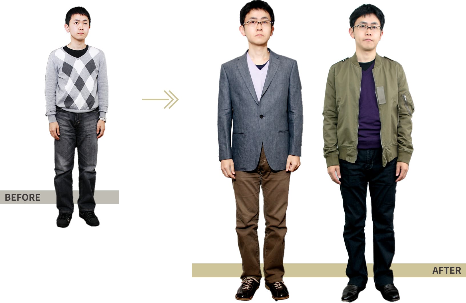 BEFORE→AFTER