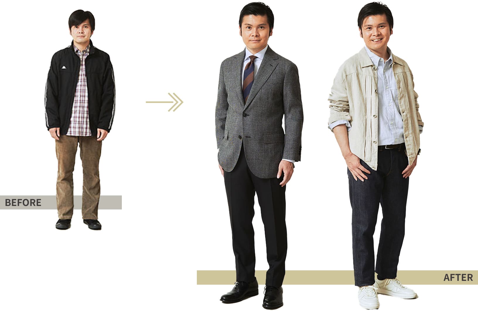 BEFORE→AFTER
