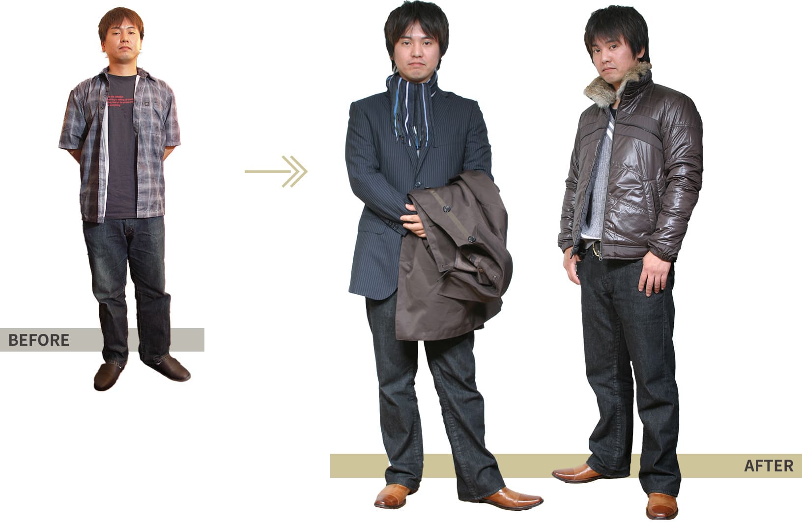 BEFORE→AFTER