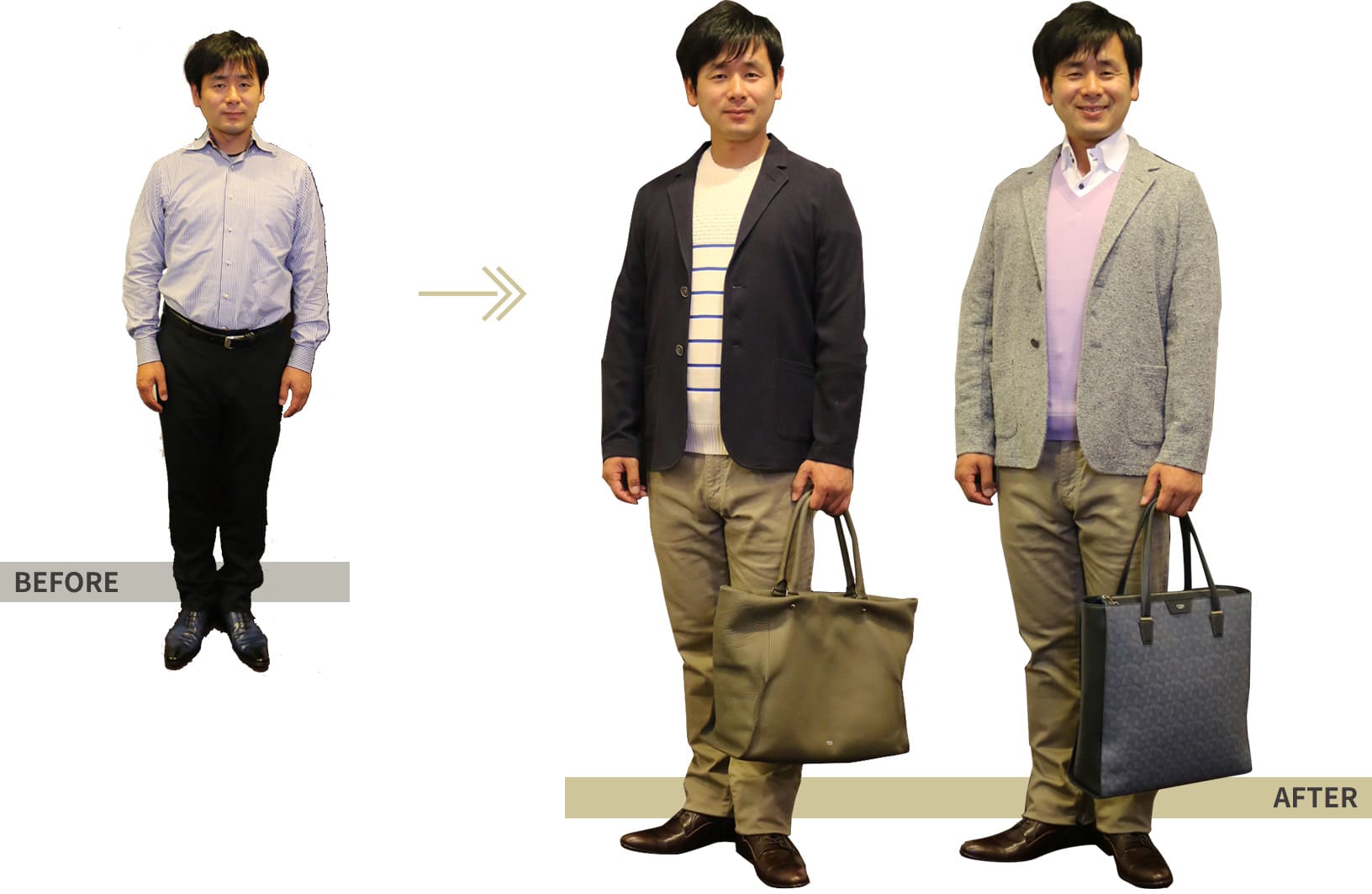 BEFORE→AFTER