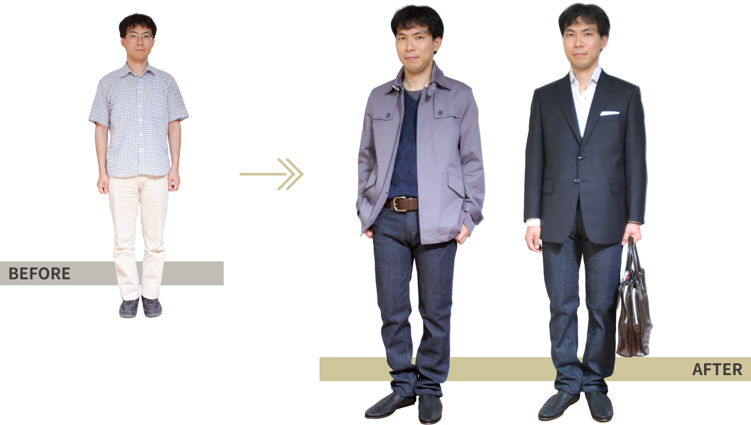 BEFORE→AFTER